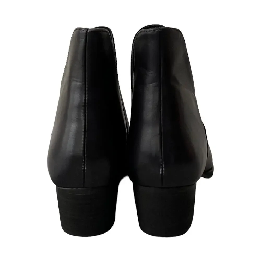 Free People Charm Double V Ankle Black Leather Boots Size 38 EU - Picture 4 of 12